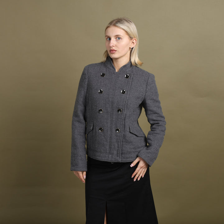 Armani Jeans Pea Coat Grey Women's UK 8