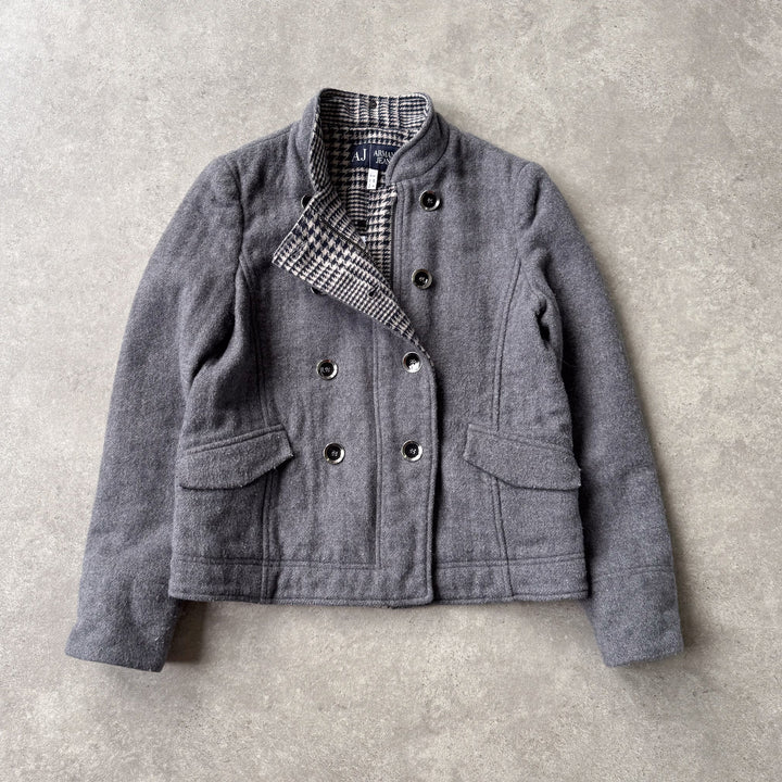 Armani Jeans Pea Coat Grey Women's UK 8