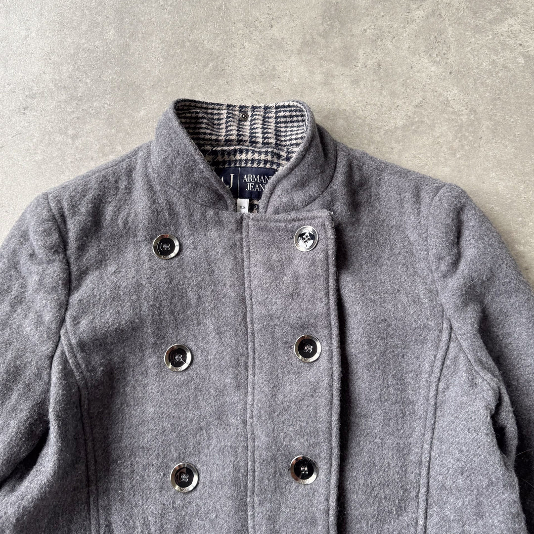 Armani Jeans Pea Coat Grey Women's UK 8