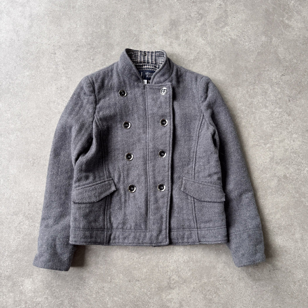Armani Jeans Pea Coat Grey Women's UK 8