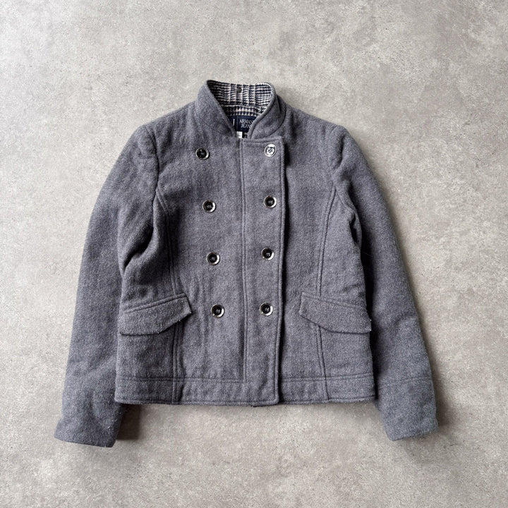 Armani Jeans Pea Coat Grey Women's UK 8