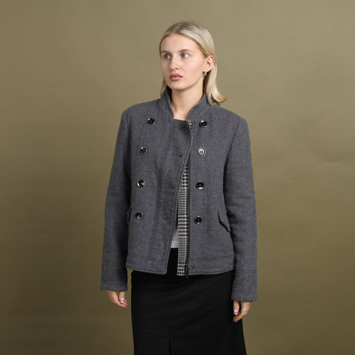 Armani Jeans Pea Coat Grey Women's UK 8