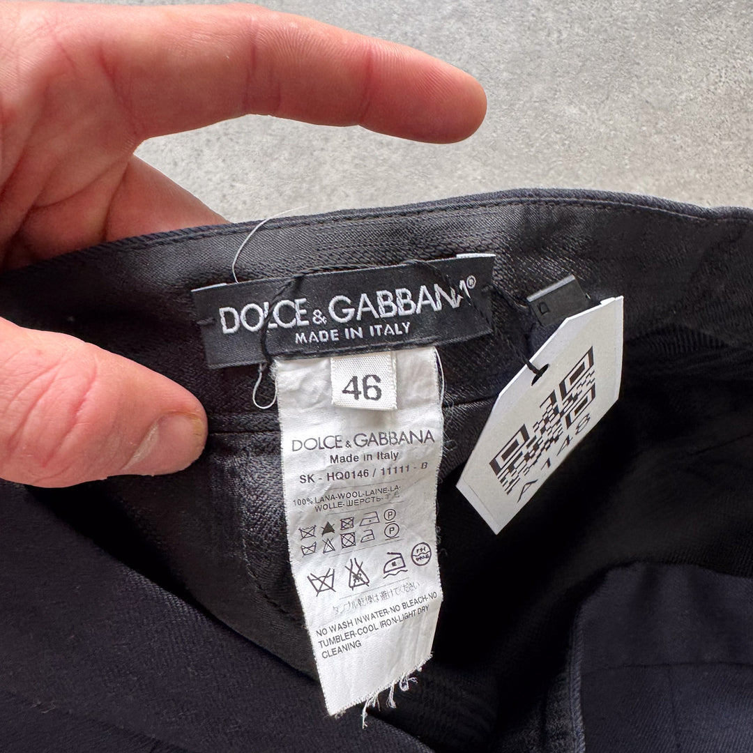 Dolce & Gabbana Midi Skirt Navy Blue Women's UK 12