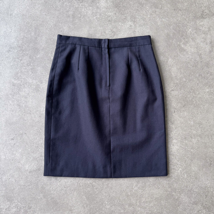 Dolce & Gabbana Midi Skirt Navy Blue Women's UK 12