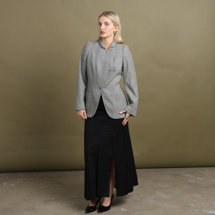 Alexander McQueen Asymmetric Blazer Grey Women's UK 8