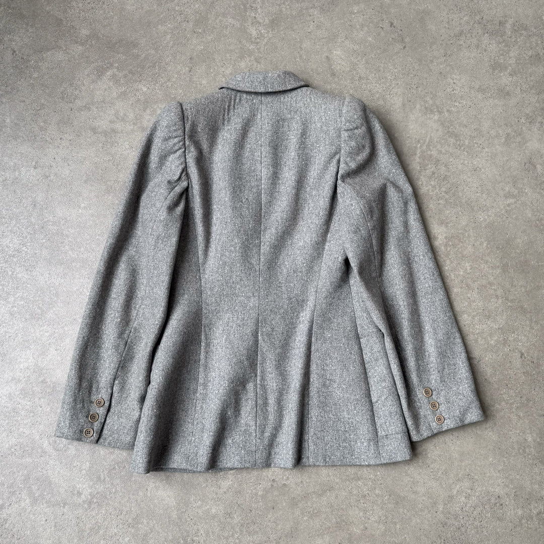 Alexander McQueen Asymmetric Blazer Grey Women's UK 8