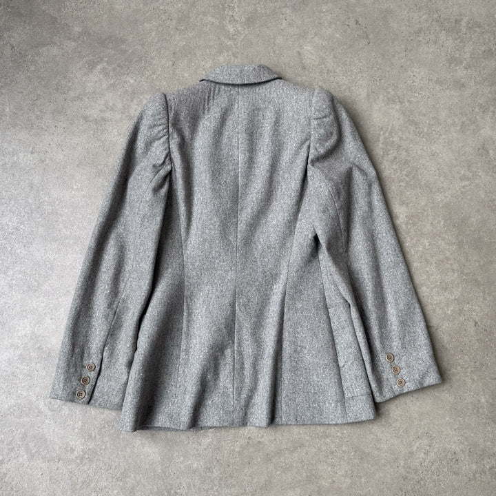Alexander McQueen Asymmetric Blazer Grey Women's UK 8