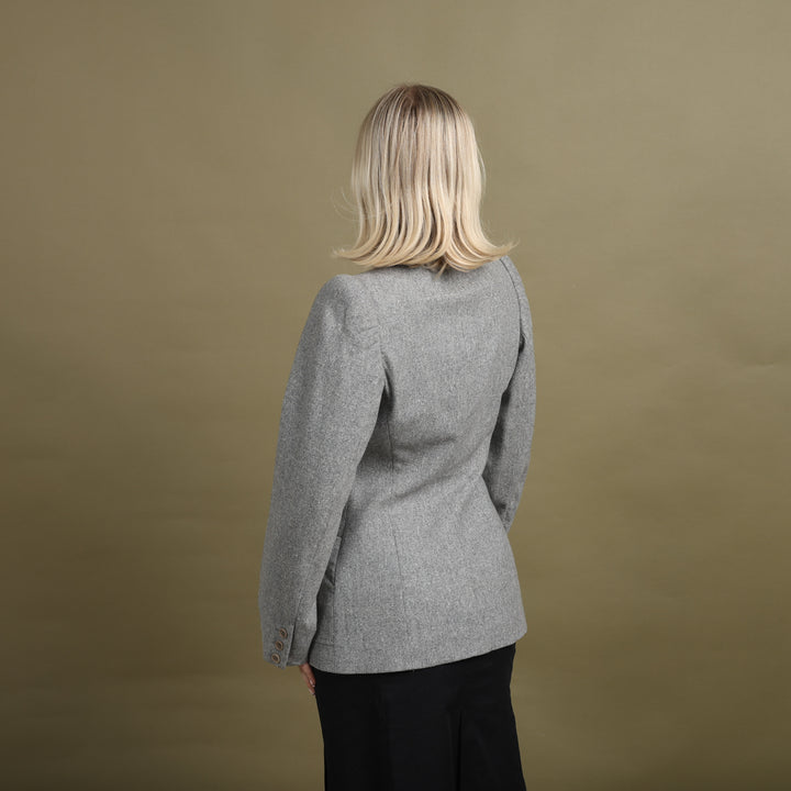 Alexander McQueen Asymmetric Blazer Grey Women's UK 8