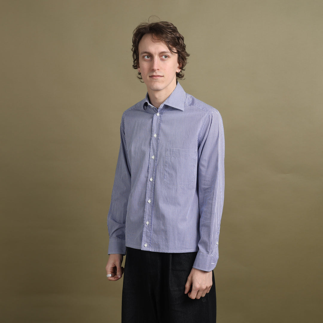 Giorgio Armani Dress Shirt Blue & White Men's M