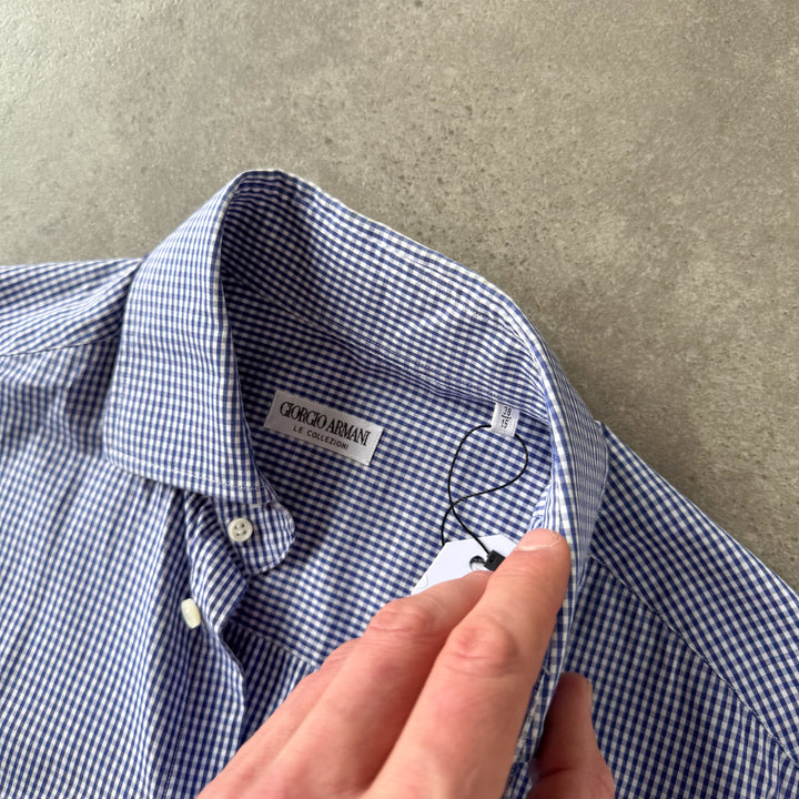 Giorgio Armani Dress Shirt Blue & White Men's M