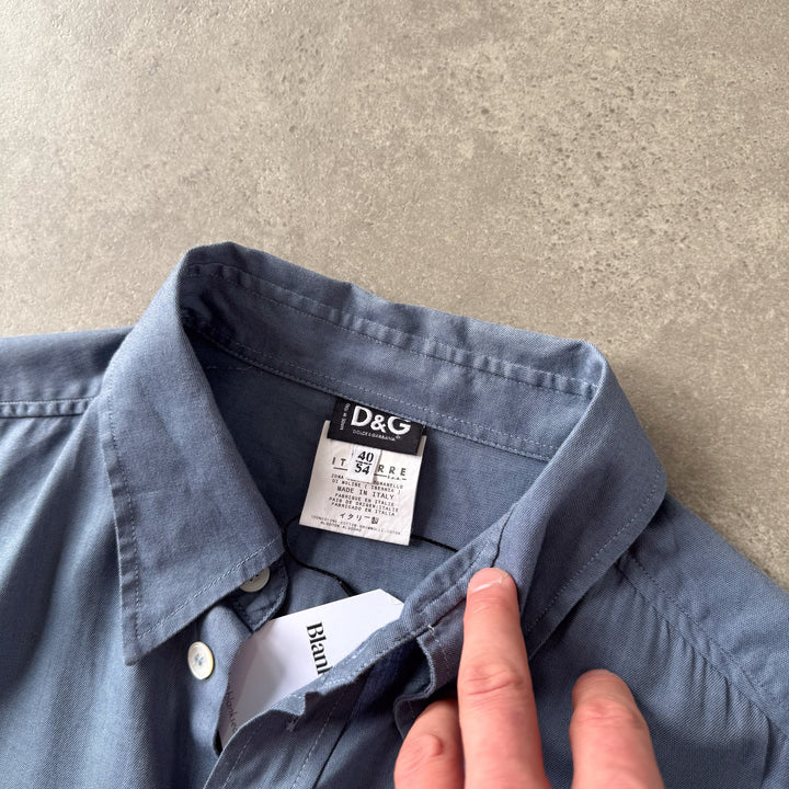 Dolce & Gabbana Dress Shirt Teal & Bottle Blue Men's M
