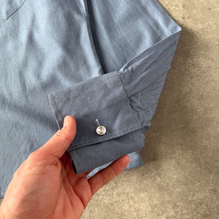 Dolce & Gabbana Dress Shirt Teal & Bottle Blue Men's M