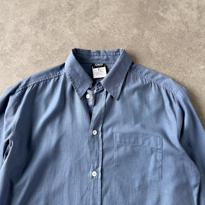 Dolce & Gabbana Dress Shirt Teal & Bottle Blue Men's M