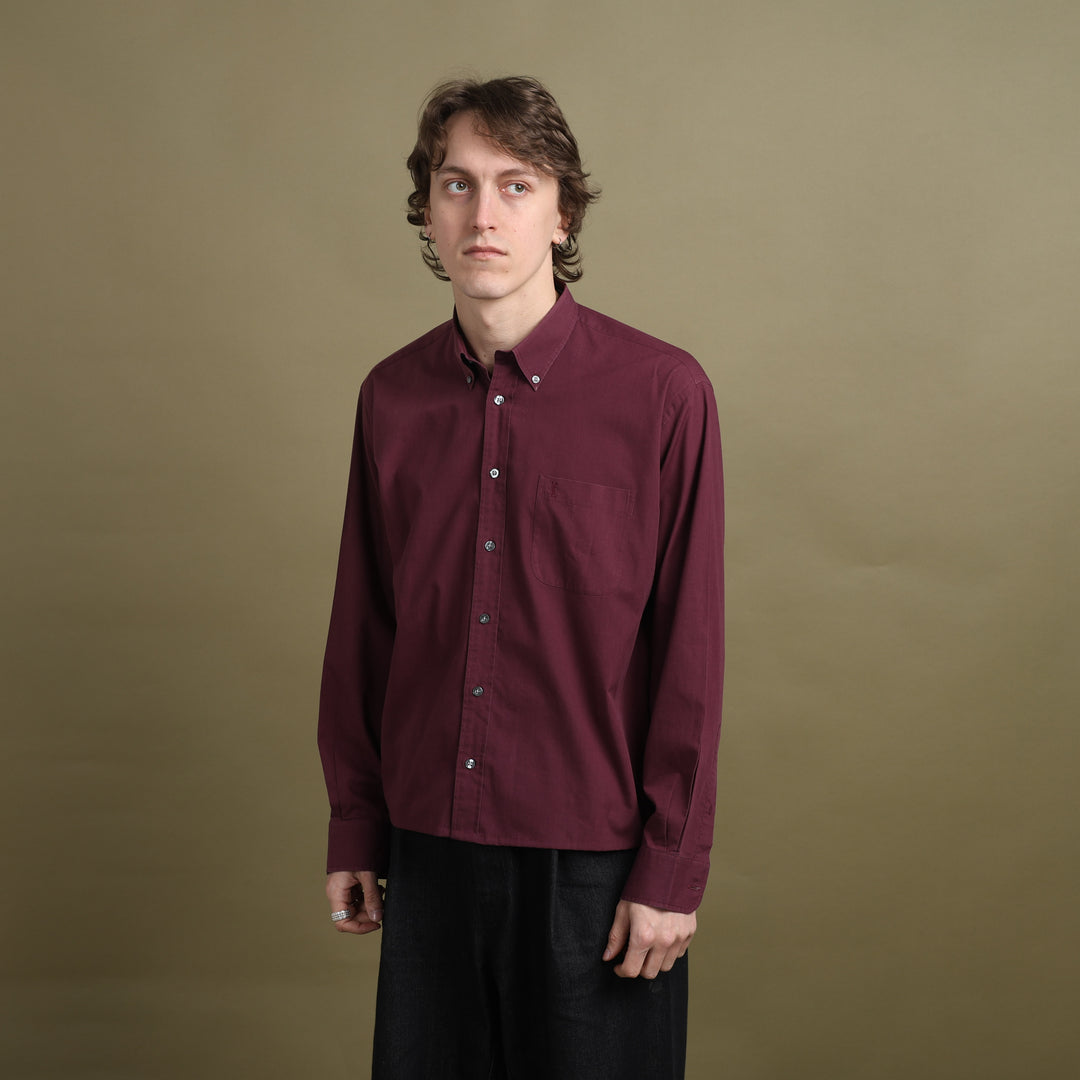 Yves Saint Laurent Dress Shirt Burgundy Men's L