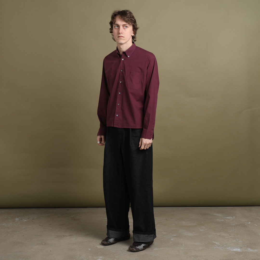 Yves Saint Laurent Dress Shirt Burgundy Men's L