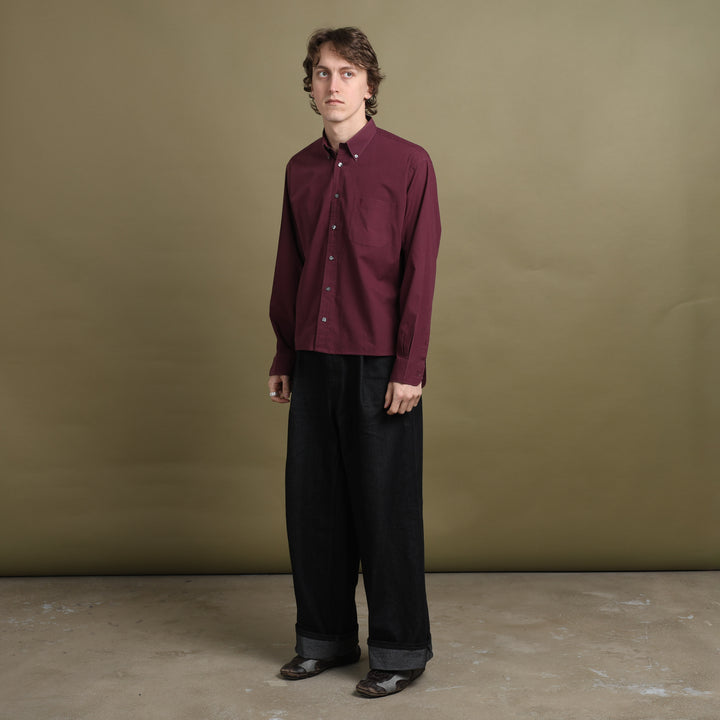 Yves Saint Laurent Dress Shirt Burgundy Men's L