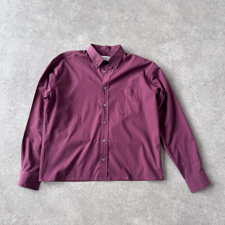 Yves Saint Laurent Dress Shirt Burgundy Men's L