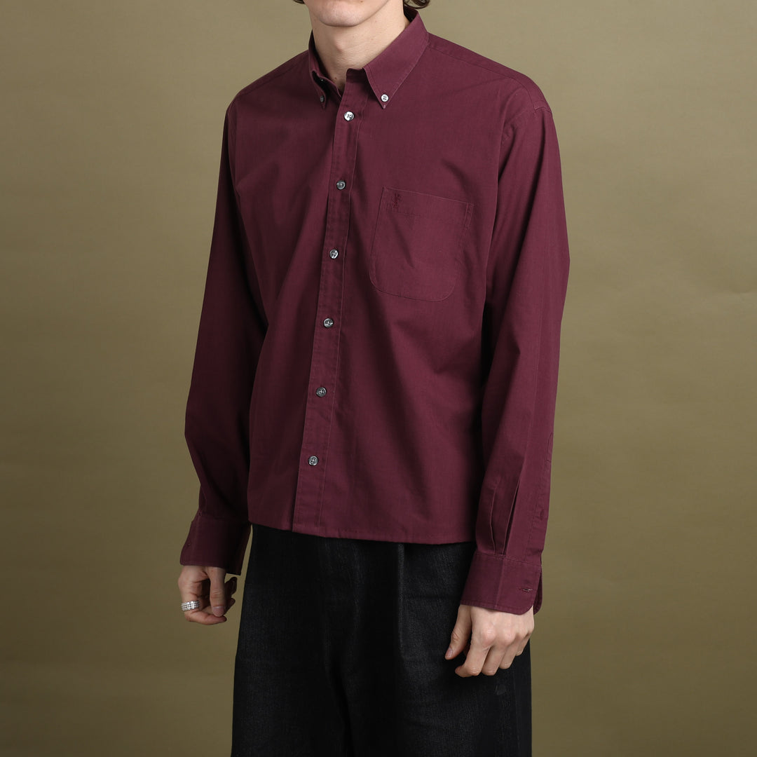 Yves Saint Laurent Dress Shirt Burgundy Men's L