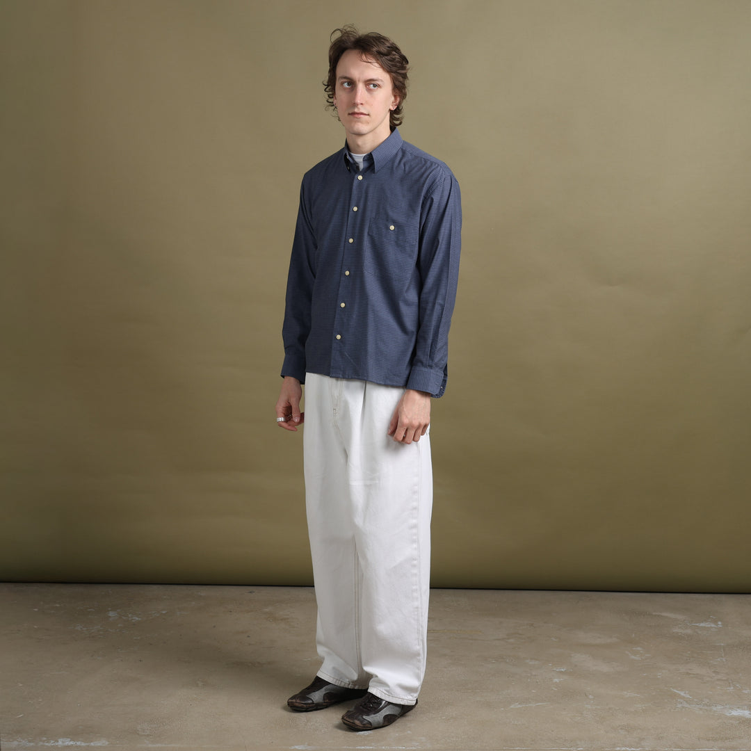 Yves Saint Laurent Dress Shirt Blue & Black Men's M