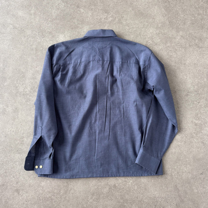 Yves Saint Laurent Dress Shirt Blue & Black Men's M