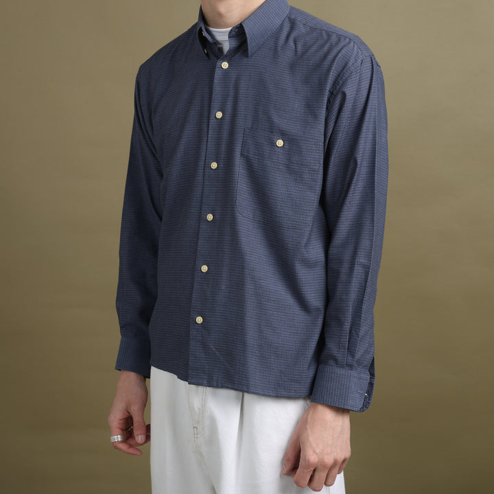 Yves Saint Laurent Dress Shirt Blue & Black Men's M