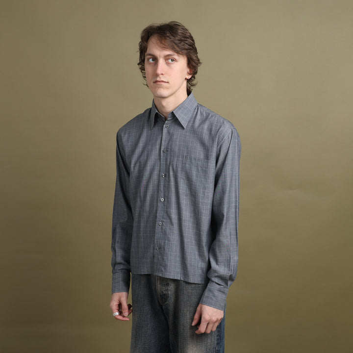 Yves Saint Laurent Dress Shirt Grey & White Men's M