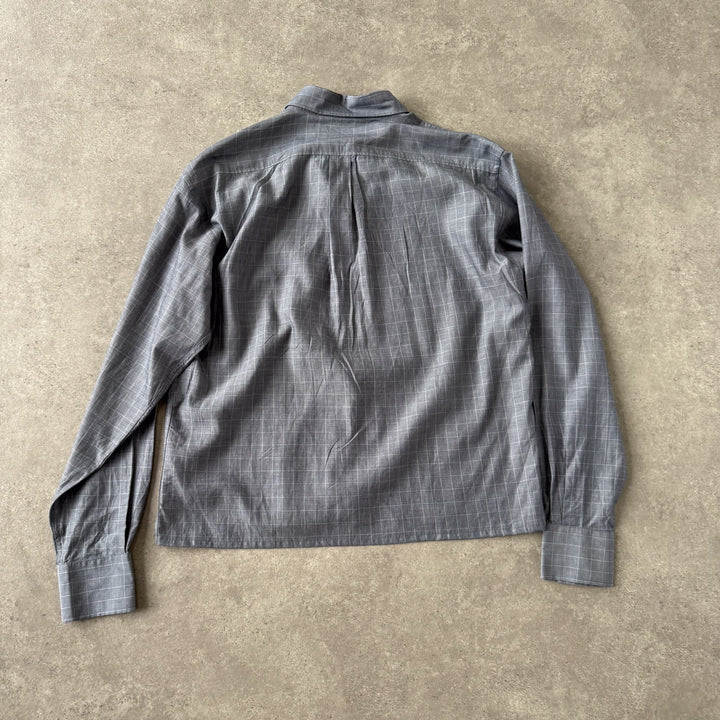 Yves Saint Laurent Dress Shirt Grey & White Men's M