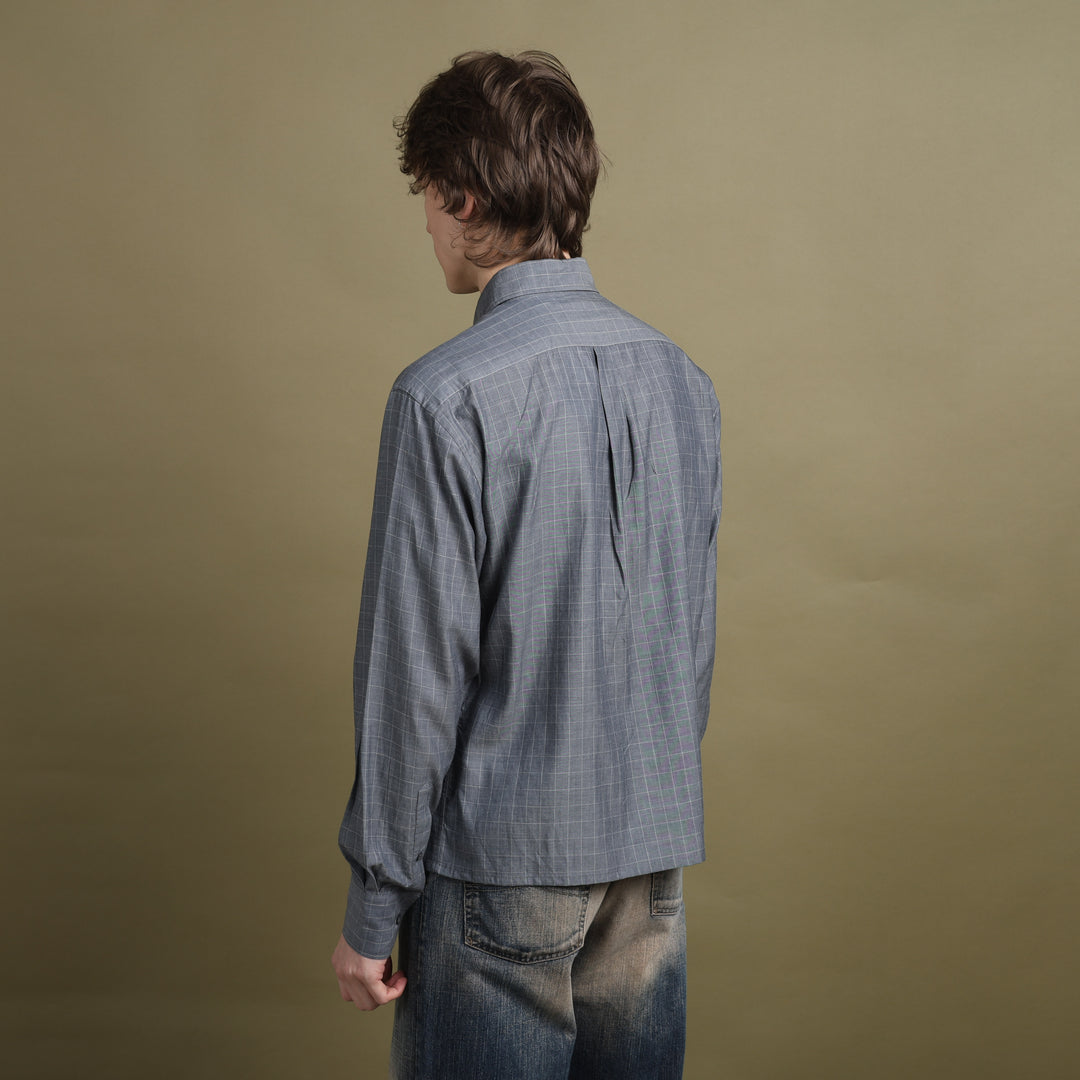 Yves Saint Laurent Dress Shirt Grey & White Men's M