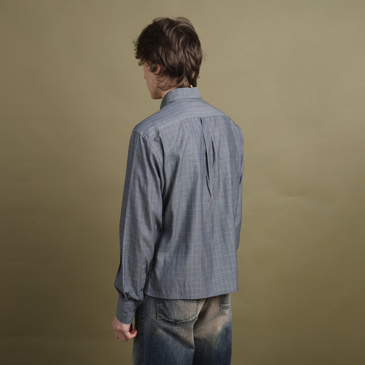 Yves Saint Laurent Dress Shirt Grey & White Men's M