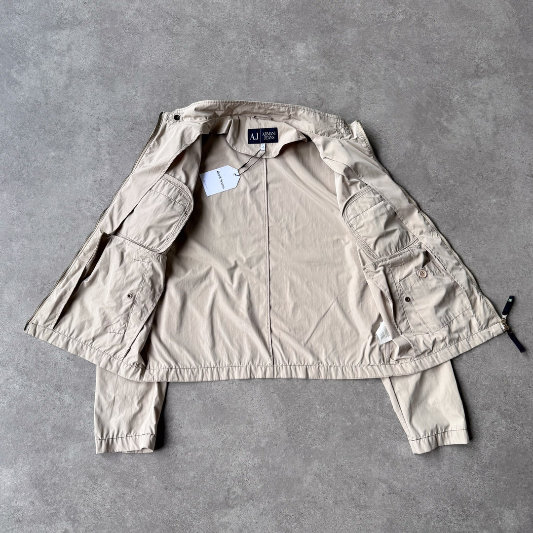 Armani Jeans Biker Jacket Beige Men's L/M