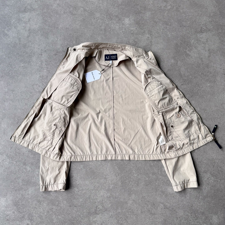 Armani Jeans Biker Jacket Beige Men's L/M