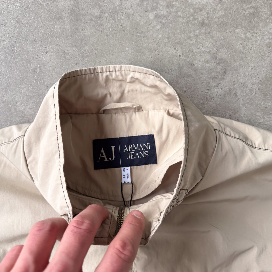 Armani Jeans Biker Jacket Beige Men's L/M