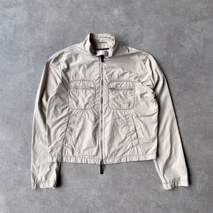 Armani Jeans Biker Jacket Beige Men's L/M