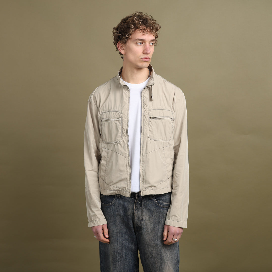 Armani Jeans Biker Jacket Beige Men's L/M