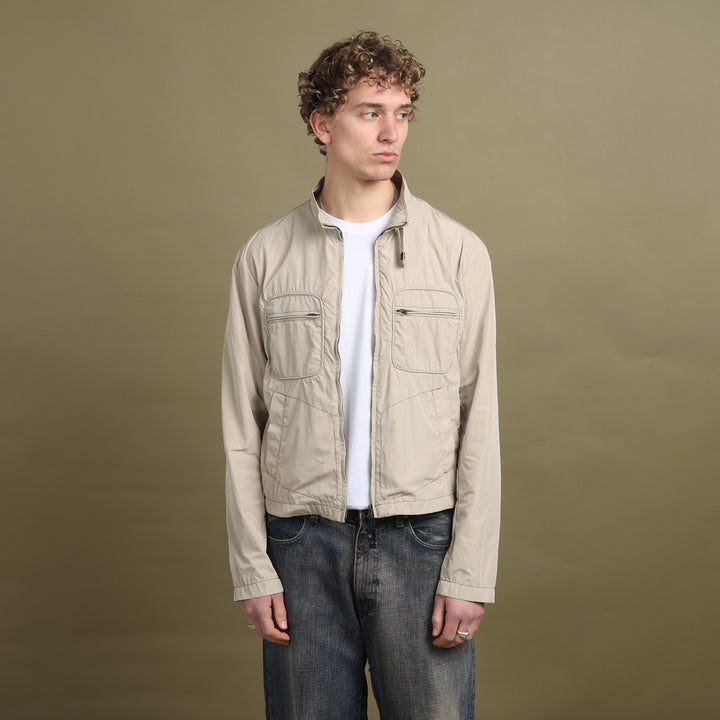 Armani Jeans Biker Jacket Beige Men's L/M