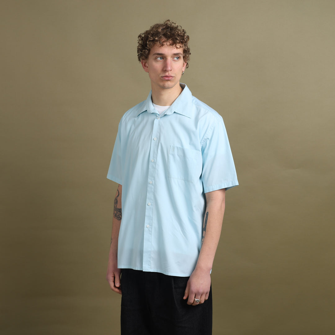 Yves Saint Laurent Short Sleeve Shirt Aqua Blue Men's XL
