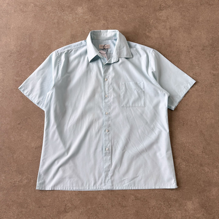 Yves Saint Laurent Short Sleeve Shirt Aqua Blue Men's XL