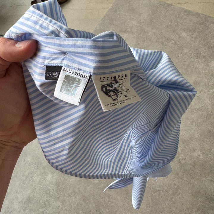 Dolce & Gabbana Dress Shirt Light Blue & White Men's L