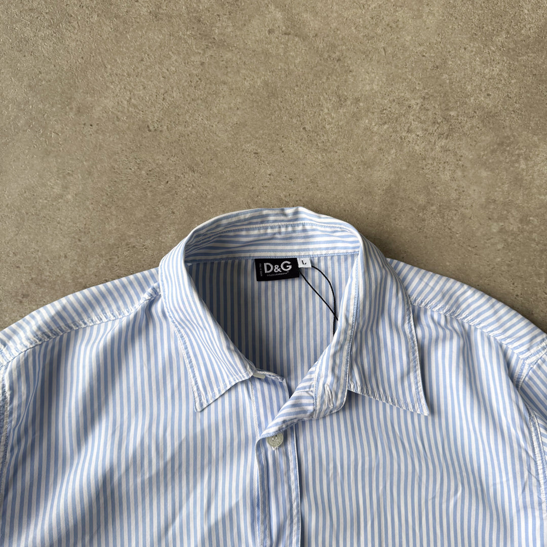 Dolce & Gabbana Dress Shirt Light Blue & White Men's L