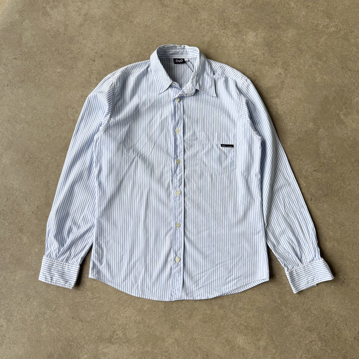 Dolce & Gabbana Dress Shirt Light Blue & White Men's L