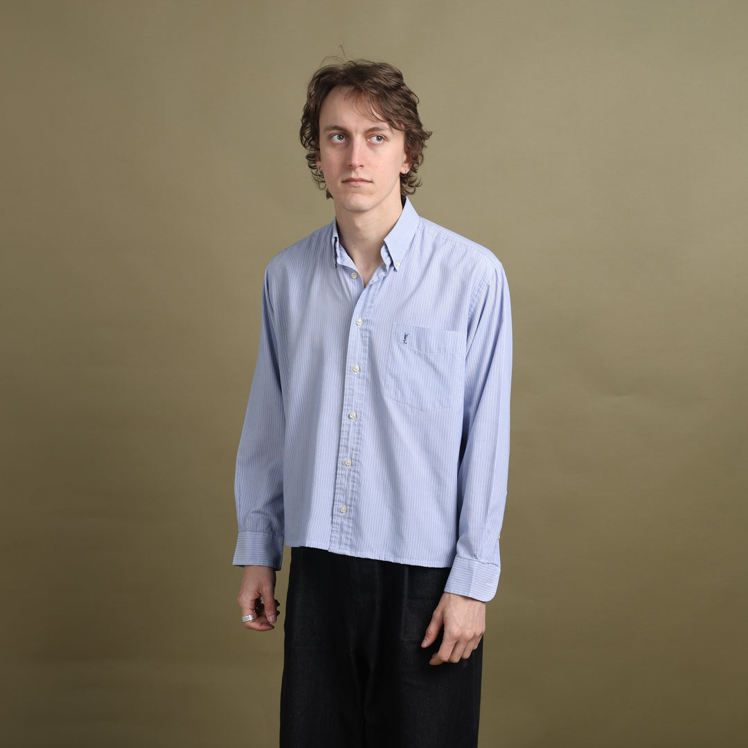 Yves Saint Laurent Shirt Light Blue & White Men's M