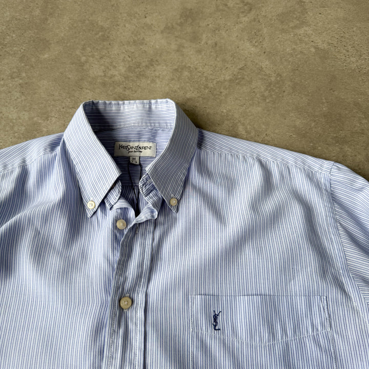 Yves Saint Laurent Shirt Light Blue & White Men's M