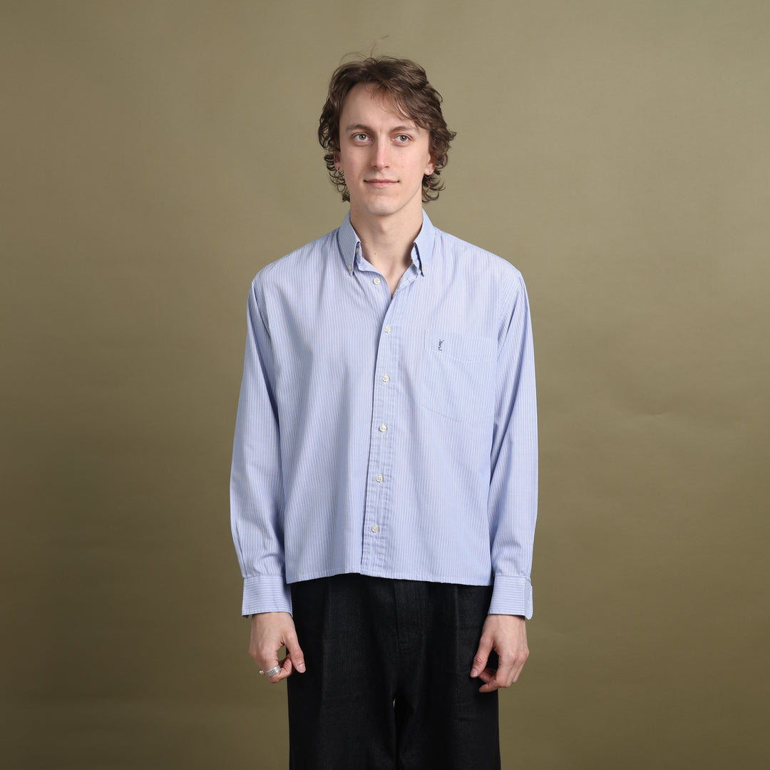 Yves Saint Laurent Shirt Light Blue & White Men's M