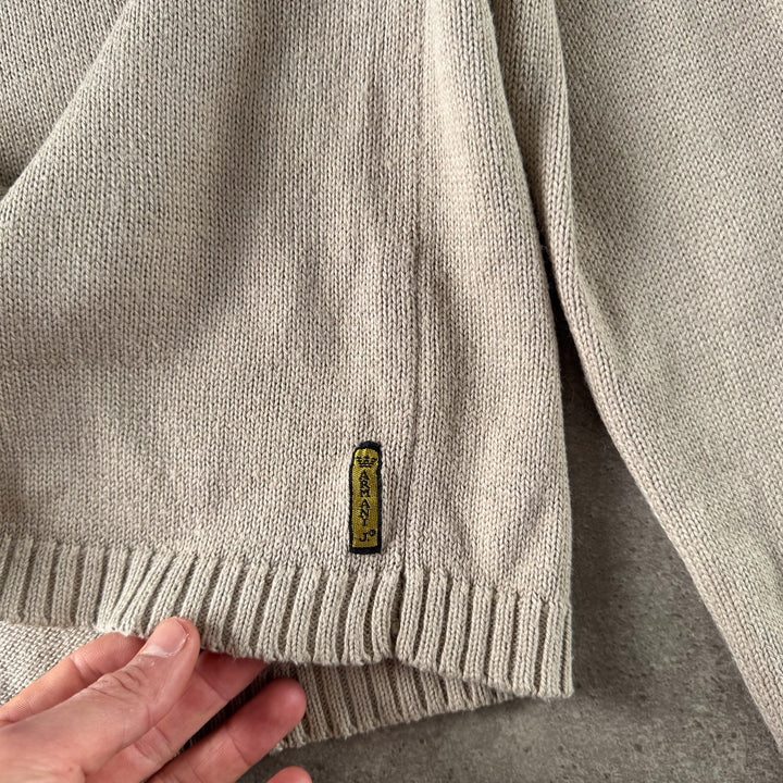 Armani Jeans V-Neck Jumper Beige Men's L