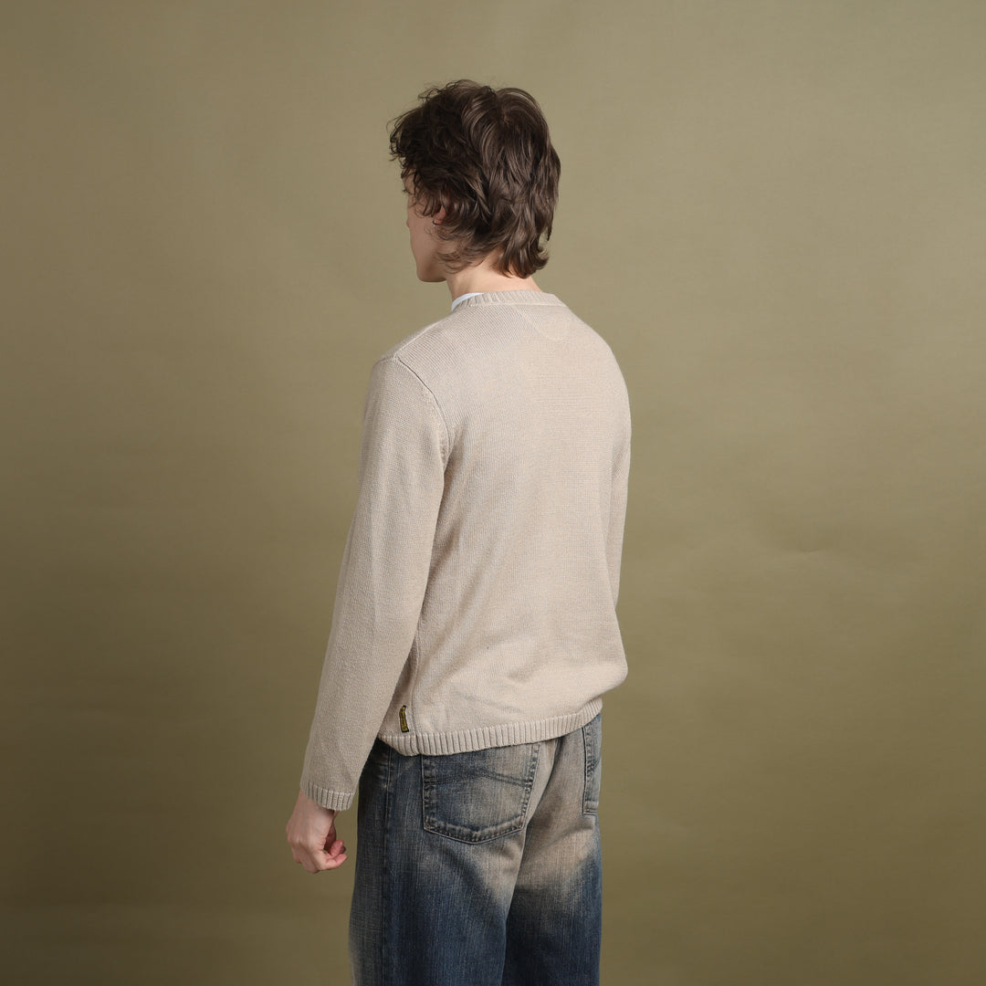 Armani Jeans V-Neck Jumper Beige Men's L