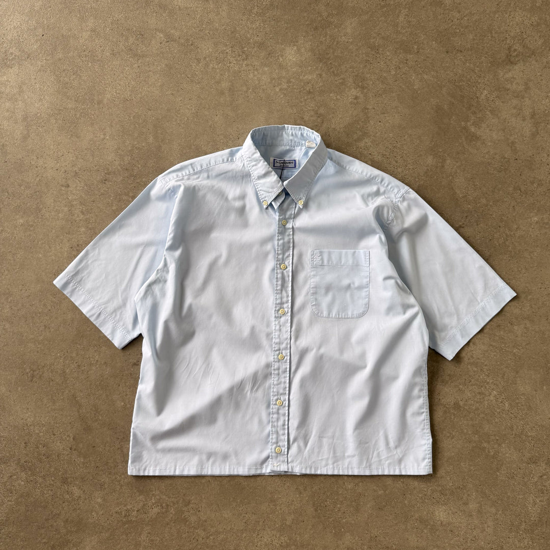 Yves Saint Laurent Short Sleeve Shirt Light Blue Men's L