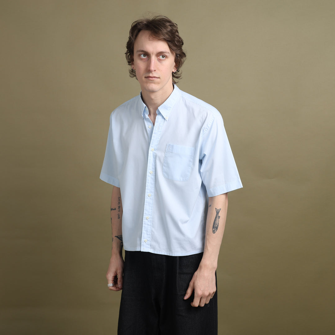 Yves Saint Laurent Short Sleeve Shirt Light Blue Men's L