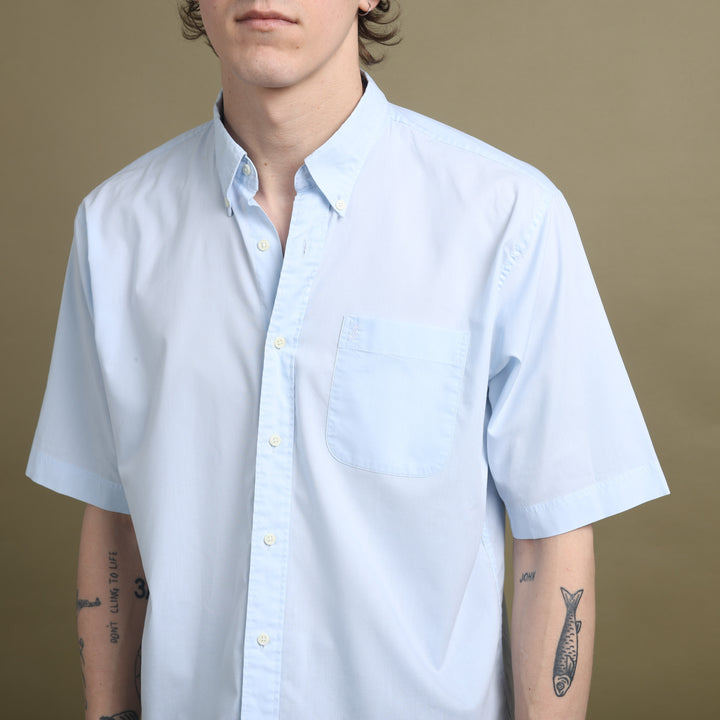 Yves Saint Laurent Short Sleeve Shirt Light Blue Men's L