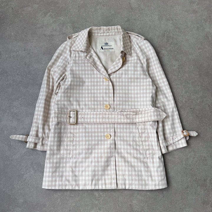 Aquascutum Chore Jacket Beige & White Women's UK 12