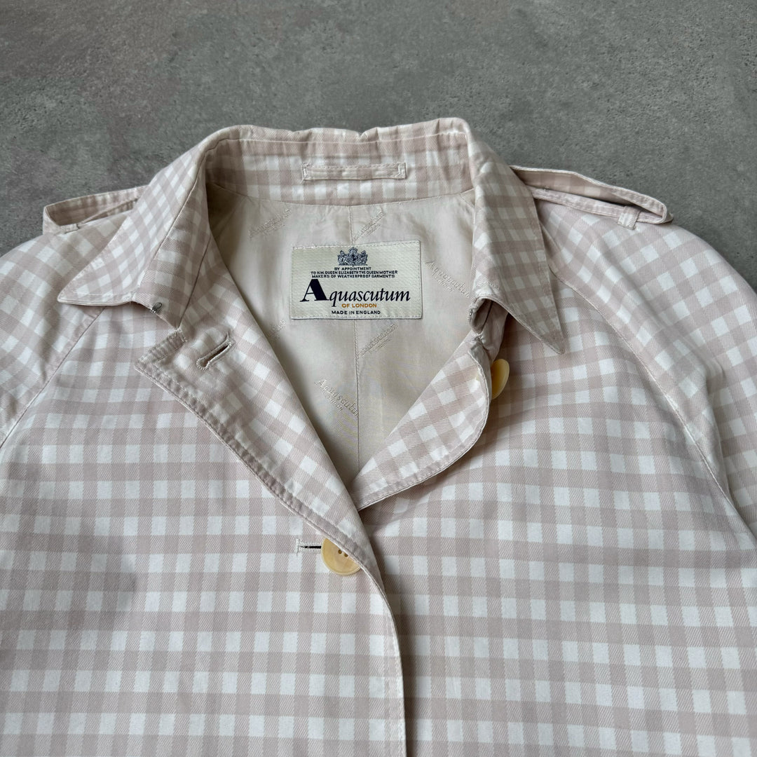 Aquascutum Chore Jacket Beige & White Women's UK 12